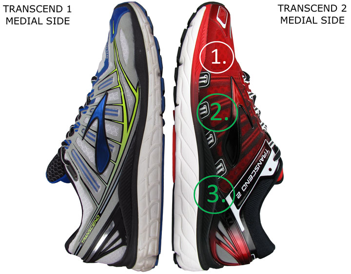 brooks transcend 2 running shoes