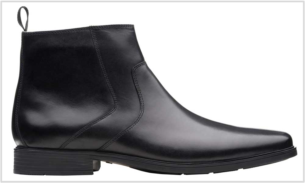 clarks men's tilden zip waterproof leather boots