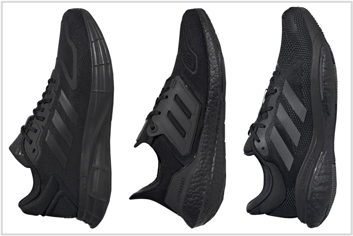 all black low top adidas