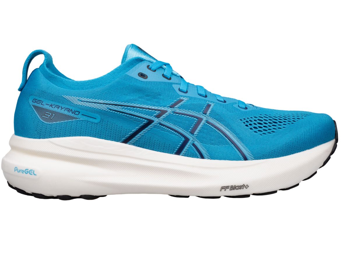 The side view of the Asics Kayano 31.